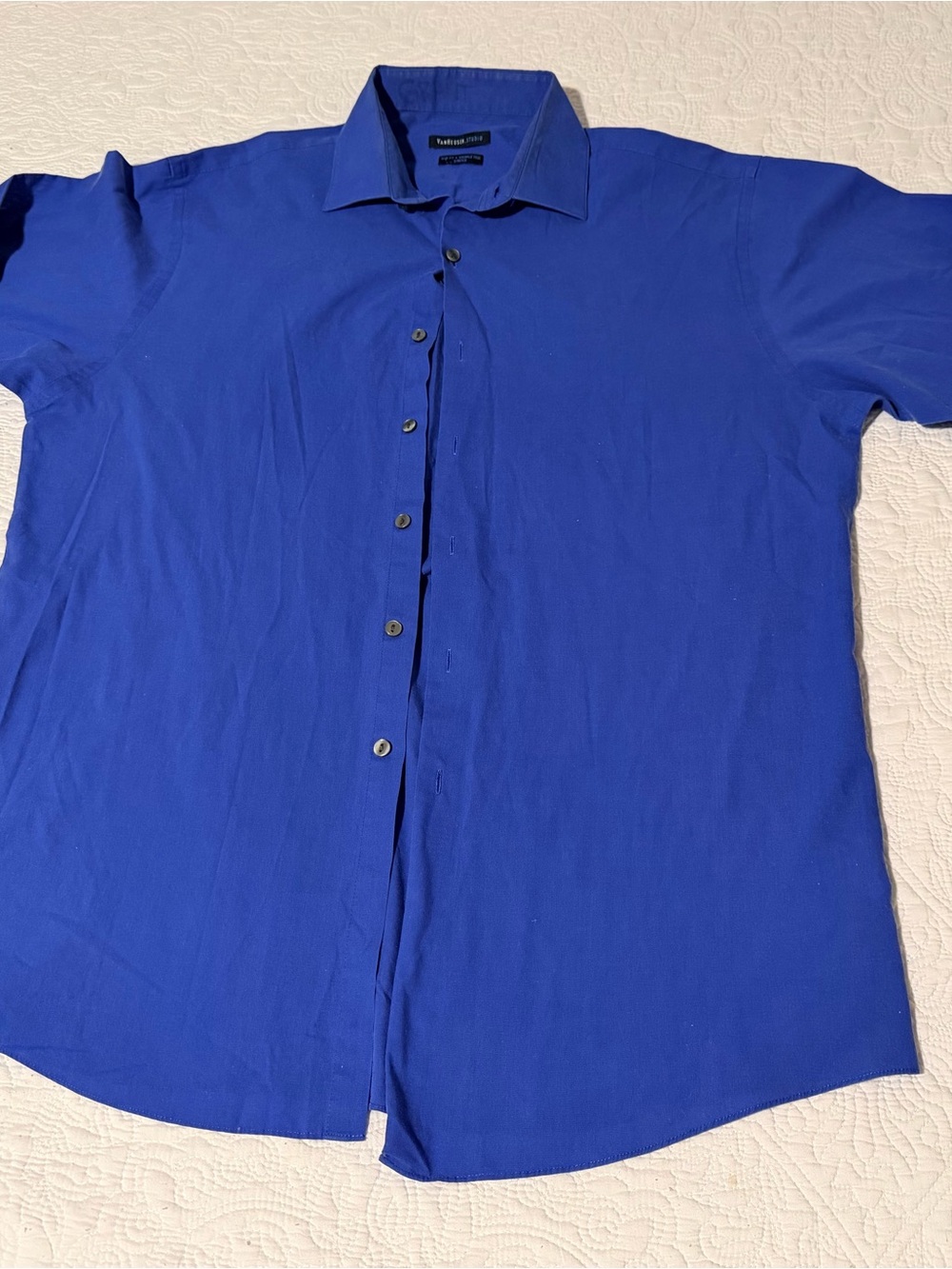 Van Heusen Studio Slim Fit Wrinkle Free Stretch Dress Shirt - Blue - 16.5 34-35